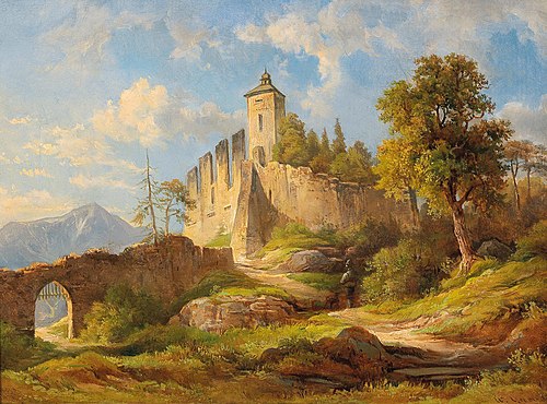 View of Gutenstein and the Schneeberg, 1890, Wilhelm Erhardt