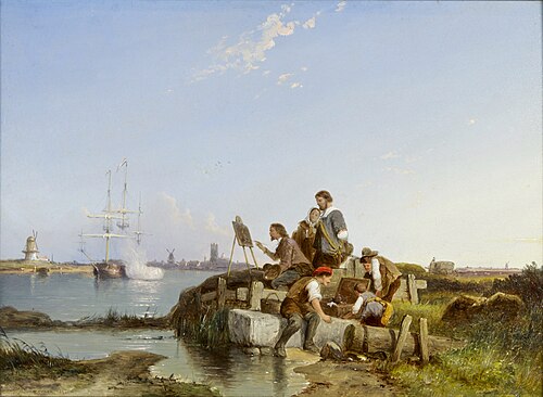 Joseph Vernet aan het werk bij Dordrecht, 1765, 1894, Pieter Cornelis Dommersen