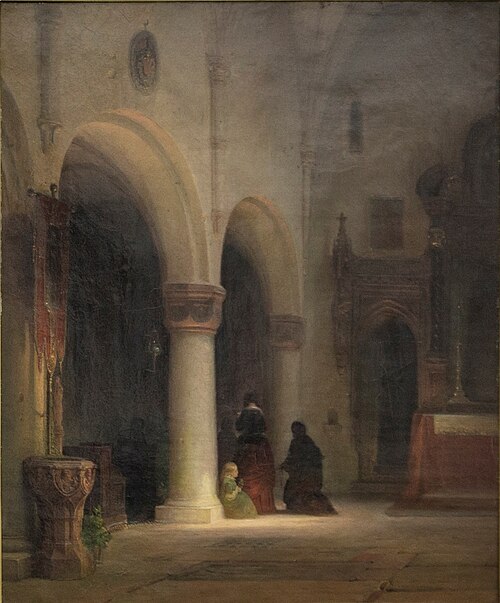 Kirkeinteriør, 1857, Joseph Minjon