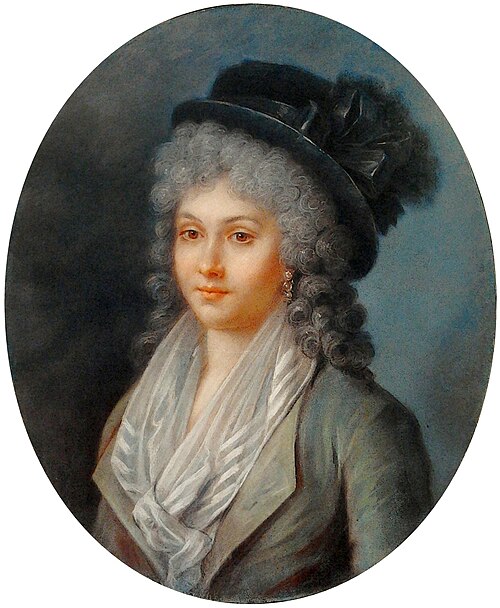 Portret damy w czarnym kapeluszu, 1788, Alexandre Kucharski