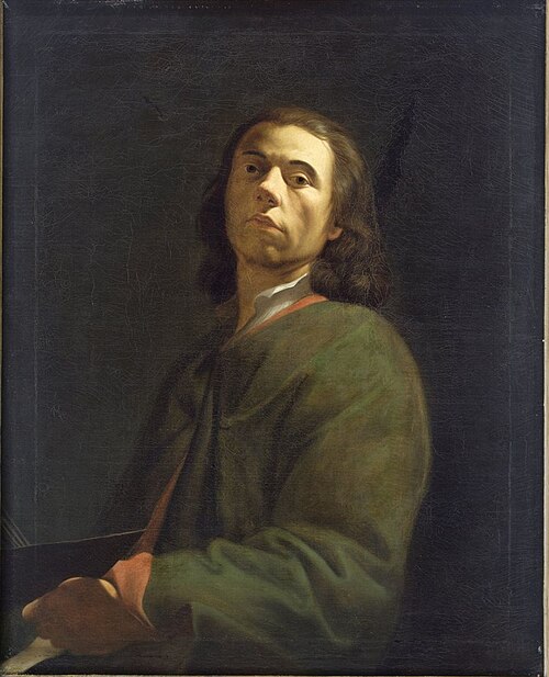 Self-portrait in green dressing gown, 1717, Dietrich Ernst Andreae