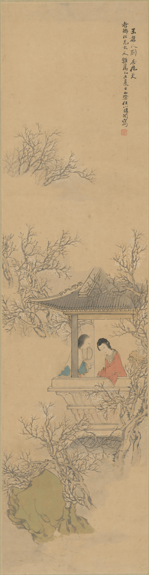 任颐梅花仕女轴, , Ren Yi