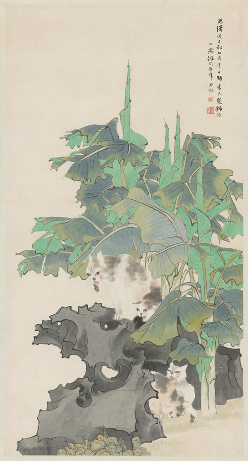 任颐芭蕉狸猫图轴, , Ren Yi