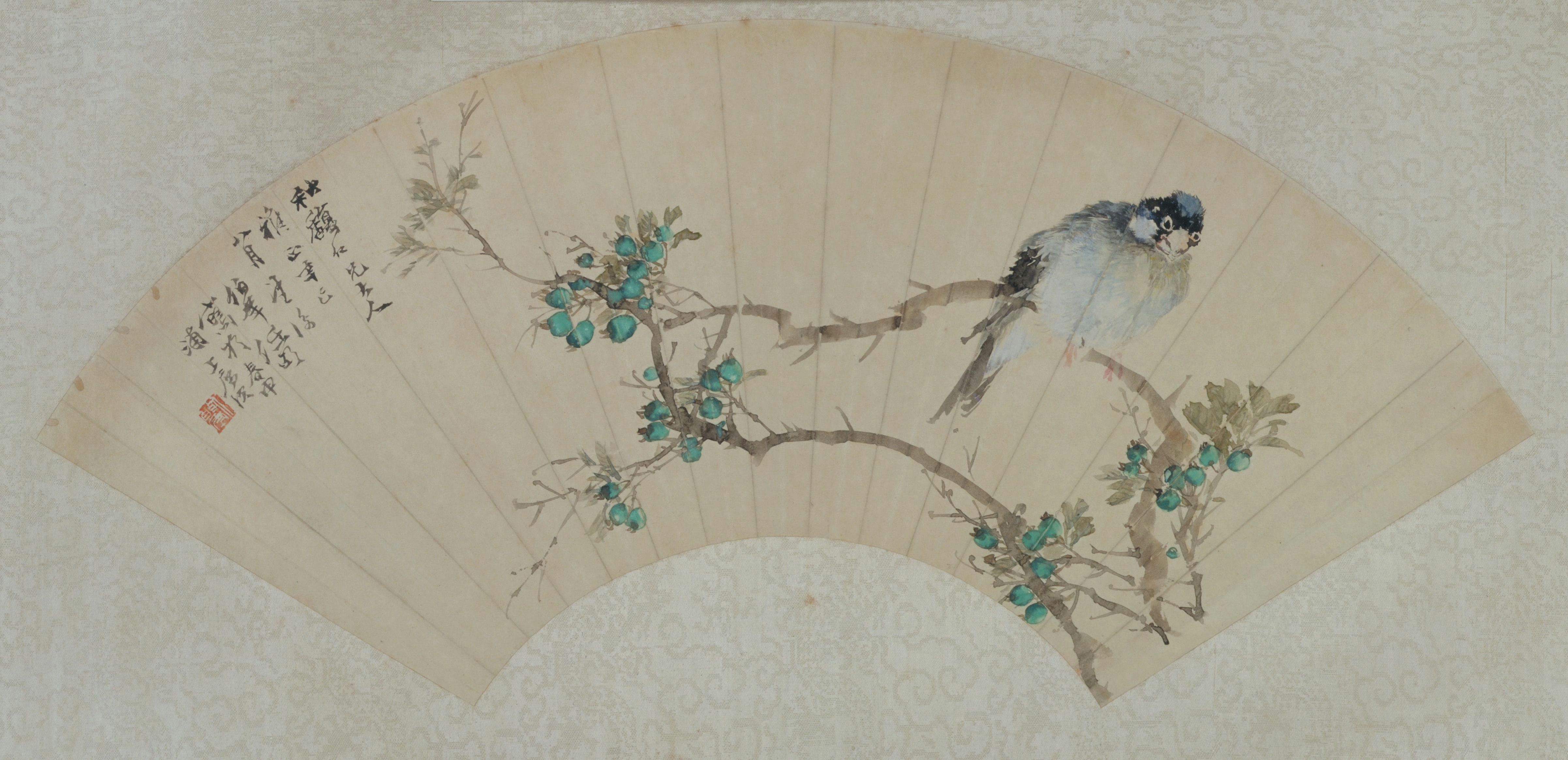 任颐花鸟图扇页, , Ren Yi