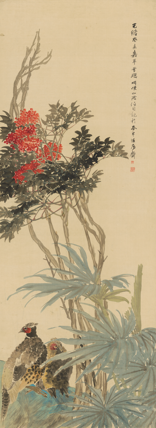 Faisans et dahlia, 1850, Ren Yi
