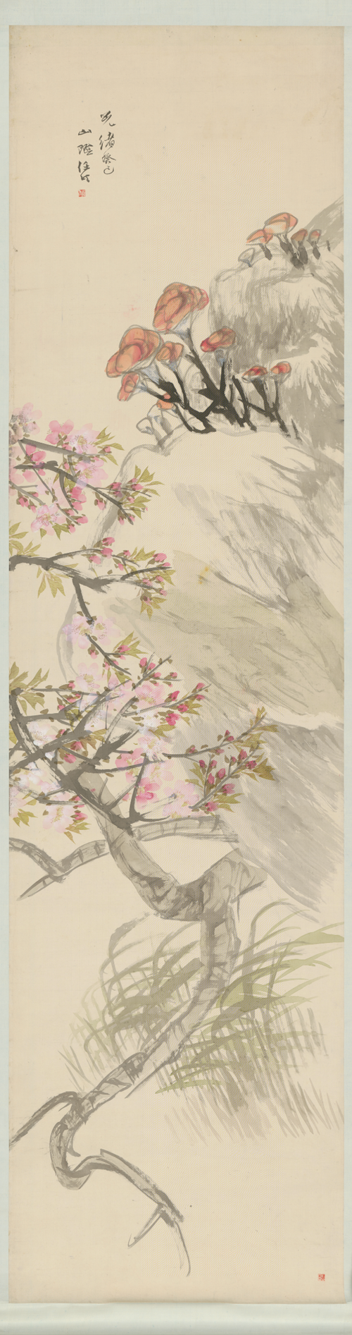 任颐桃花灵芝轴, , Ren Yi