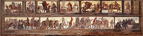 Principaux faits de l'histoire de France : Esquisse pour le préau de l'école de la rue de Château-La, 1879, Diogene Ulyssee Napoleon Maill