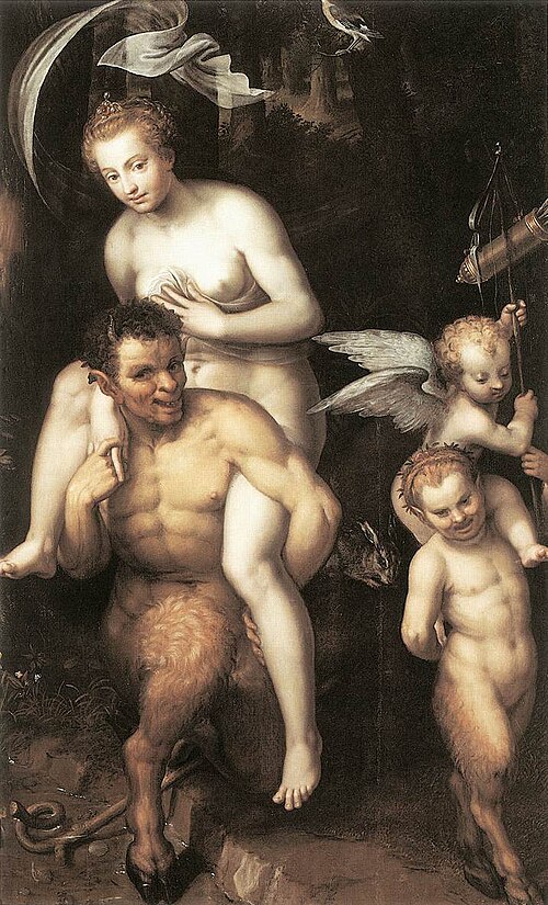 Venus zit schrijlings op een sater, 1602, Dirk de Quade van Ravesteyn
