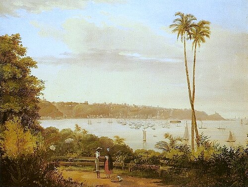 Vue de Bahia depuis le chemin menant à Monte Serrat, 1839, Louis Buvelot