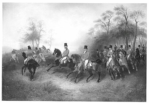 the Hubertus-hunt in the Grünewald, 1865, Wilhelm Alexander Meyerheim