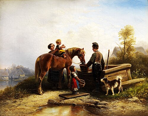 An der Tränke, 1882, Wilhelm Alexander Meyerheim