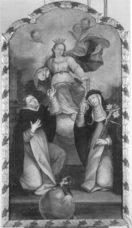 Maria reicht den hll. Dominikus und Katharina den Rosenkranz, 1687, Johann Georg Knappich