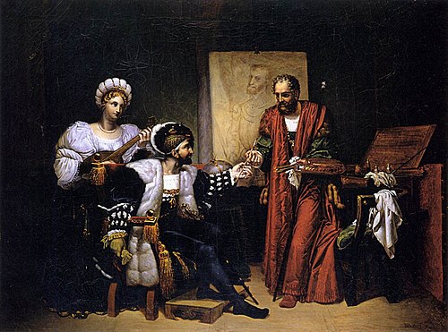 Charles Quint ramassant le pinceau de Titien, 1808, Pierre-Nolasque Bergeret