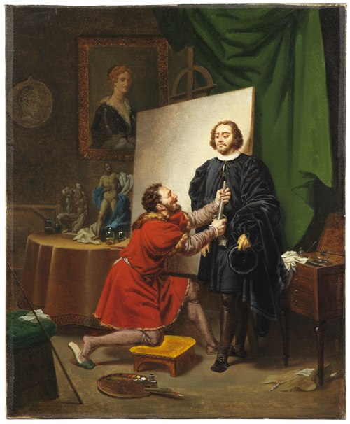L'Arétin dans l'atelier du Tintoret, 1822, Pierre-Nolasque Bergeret