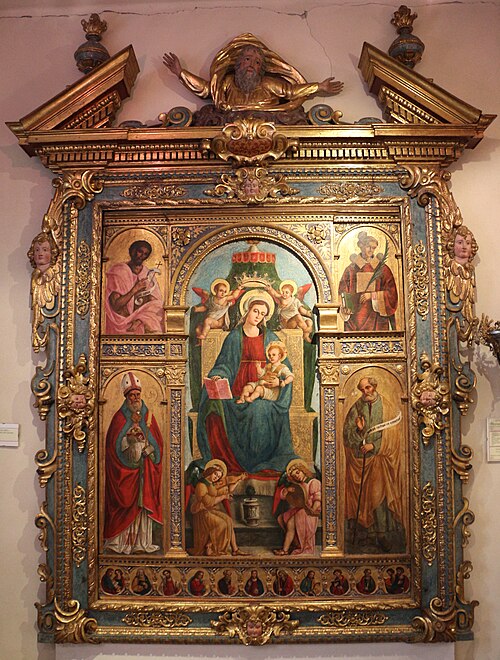 Madonna and child on throne, , Antonio Marinoni