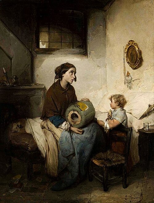 Bread and tears, 1855, Domenico Induno
