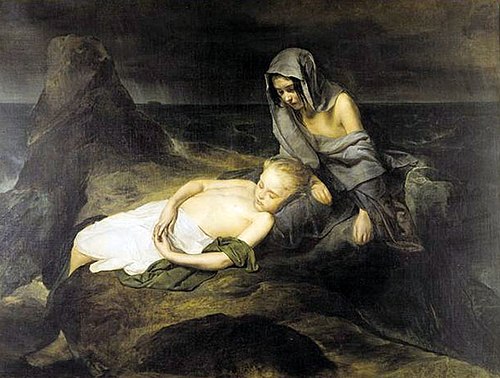 An episode of the flood, 1844, Domenico Induno