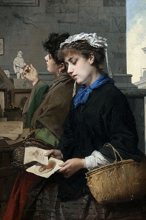 Old Milan, The antiquarian's market stall, 1862, Domenico Induno