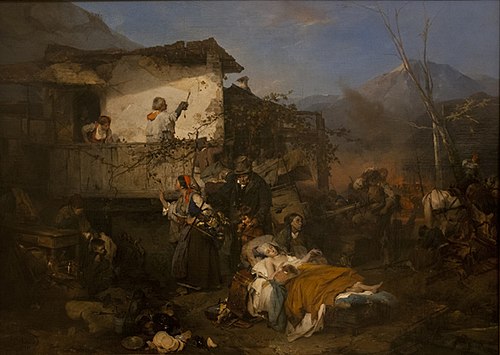 The fire, 1851, Domenico Induno