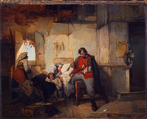 The return of the wounded soldier, 1854, Domenico Induno