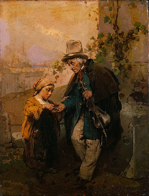 The nomadic artist (The begging), 1871, Domenico Induno
