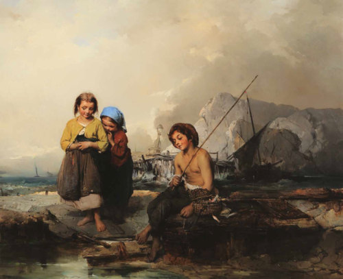 Young fishermen, 1855, Domenico Induno