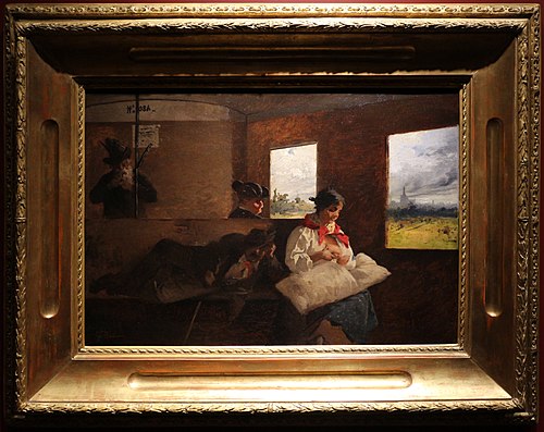 carrozzone delle ferrovie nord, 1880, Domenico Induno