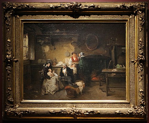 la visita alla nutrice, 1863, Domenico Induno