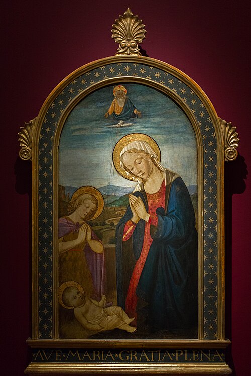 La Vierge, saint Jean-Baptiste et un ange adorant l'Enfant Jésus, 1480, Domenico di Zanobi