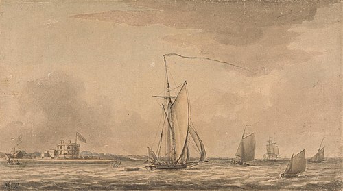 Shipping in the Solent off Calshot Castle, 1776, Dominique Serres