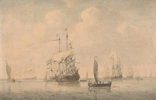 Warships Preparing to Sail from their Anchorage, 1782, Dominique Serres