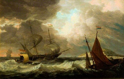Ships in a Gale, 1770, Dominique Serres