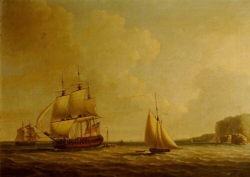 A Frigate with a View of the Needles, 1776, Dominique Serres