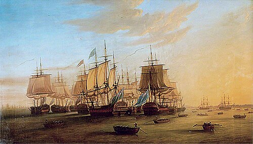The English Fleet at Madras, 1782, Dominique Serres