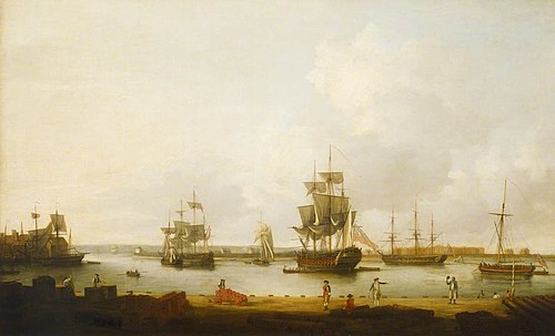 Ships off the Gun Wharf at Portsmouth, 1770, 1782, Dominique Serres