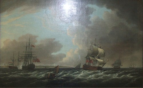 A Dutch Ship Saluting an English Flagship, , Dominique Serres