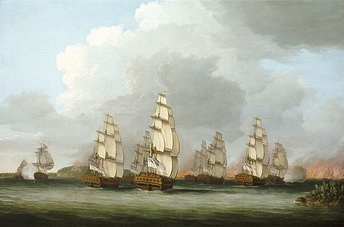 Destruction of the American Fleet at Penobscot Bay, 14 August 1779, 1779, Dominique Serres