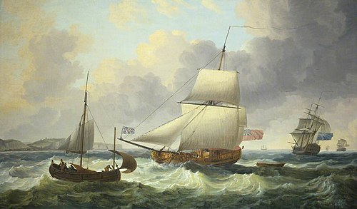 A Ketch-Rigged Royal Yacht Close-Hauled on the Starboard Tack off Dover, 1760, Dominique Serres