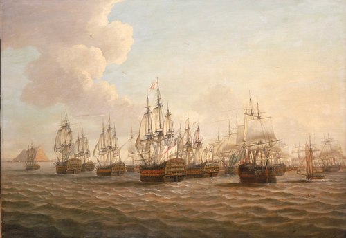 Rodney's Fleet Taking in Prizes after the Moonlight Battle, 16 January 1780, 1793, Dominique Serres