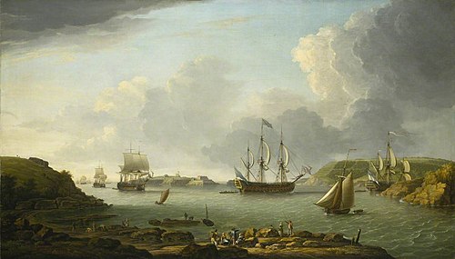 Return of a fleet into Plymouth Harbour, 1766, Dominique Serres