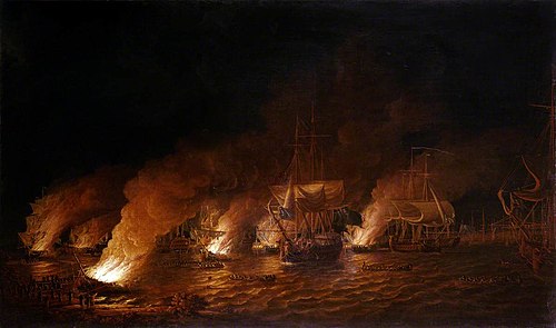 French Fireships Attacking the English Fleet off Quebec, 28 June 1759, 1767, Dominique Serres