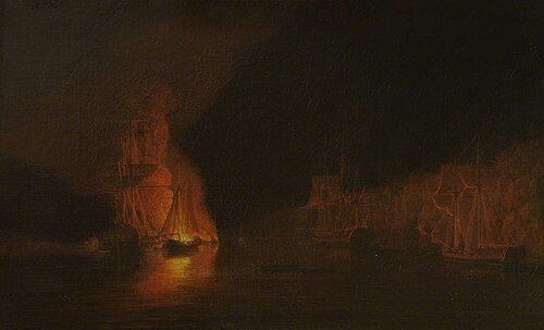 American Fireships on the Hudson, 16 August 1776, 1777, Dominique Serres