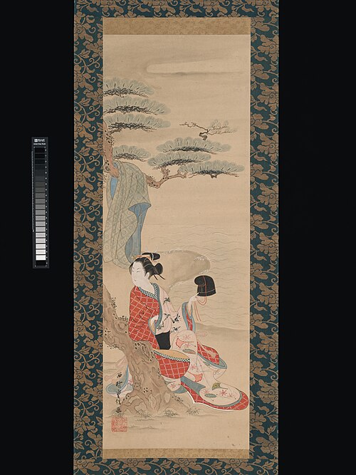 The Brine Maiden Matsukaze, 1716, Ishikawa Toyonobu
