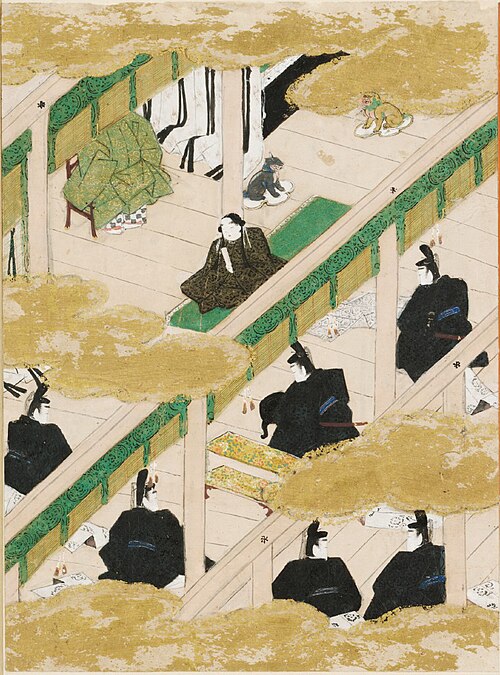 The Paulownia Pavilion (Kiritsubo), Illustration to Chapter 1 of the Tale of Genji (Genji monogatari, , Tosa Mitsunobu