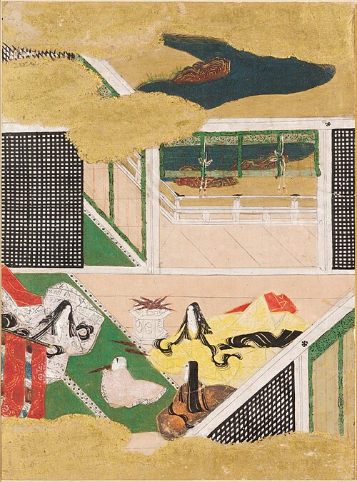 The Flute (Yokobue), Illustration to Chapter 37 of the Tale of Genji (Genji monogatari), , Tosa Mitsunobu
