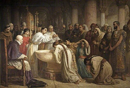 The Moorish Proselytes of Archbishop Ximenes, Granada, 1500, 1873, Edwin Long