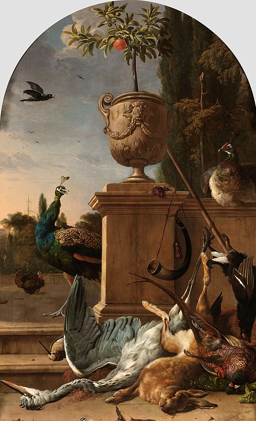 A Hunter’s Bag on a Terrace, 1678, Melchior de Hondecoeter