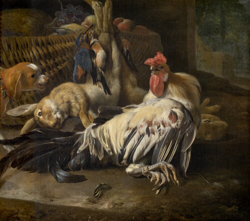 Still Life with Cock, , Melchior d'Hondecoeter