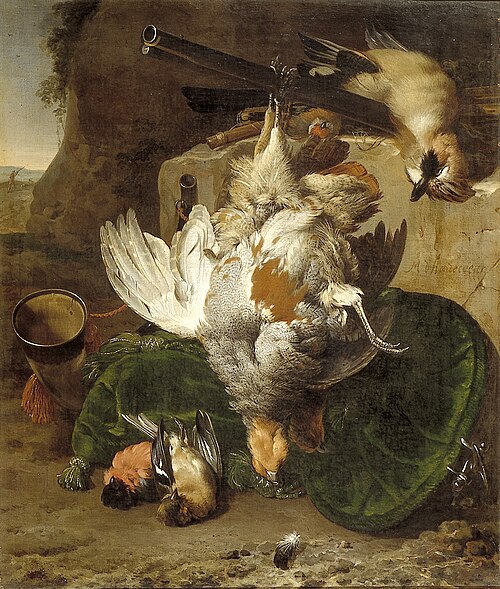 stillife with dead birds, 1672, Melchior d'Hondecoeter