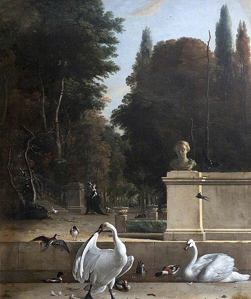 View of a Park with Swans and Ducks, 1675, Melchior d'Hondecoeter